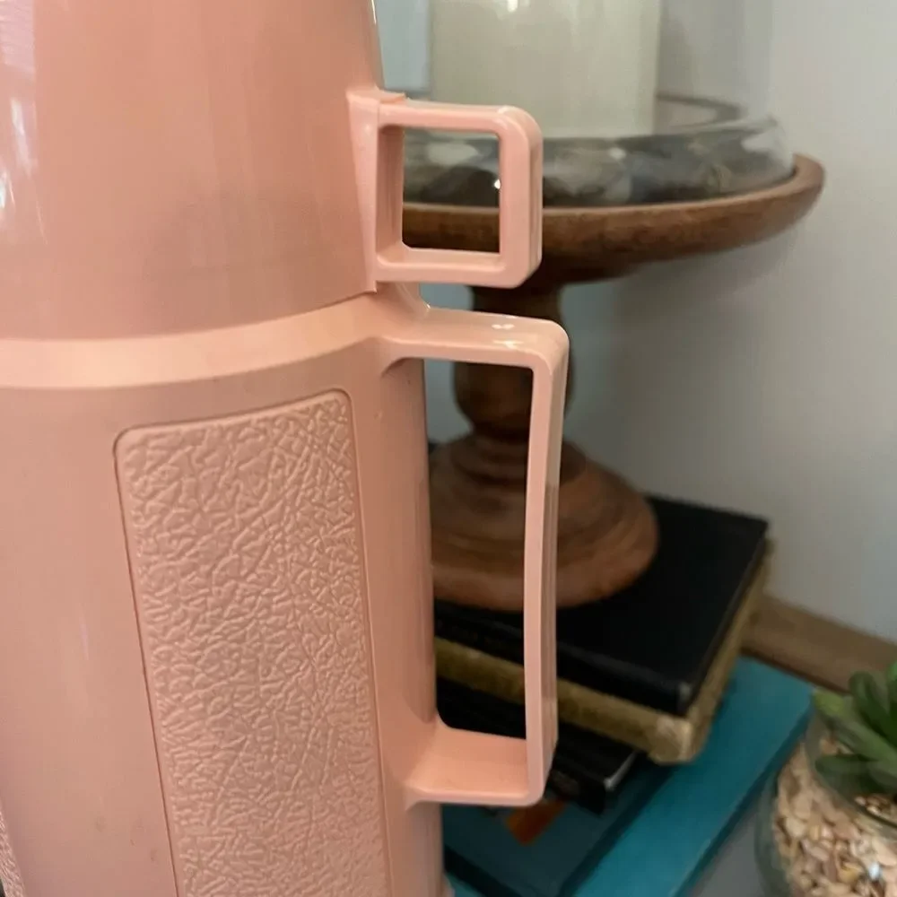 Vintage Pink plastic insulated metal Thermos for her.